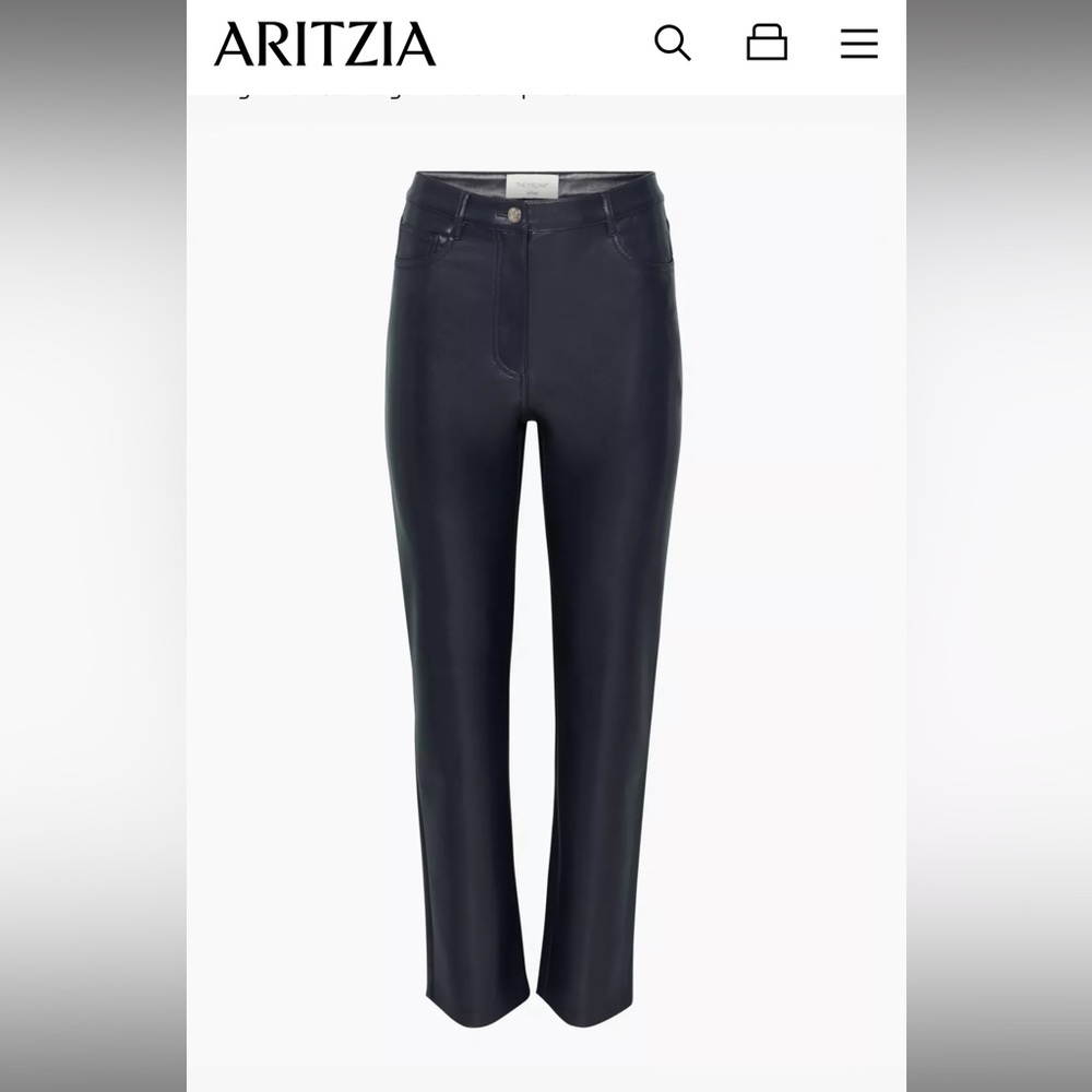 Aritzia The Melina™ Pant Vegan Leather short/petite size 0 navy